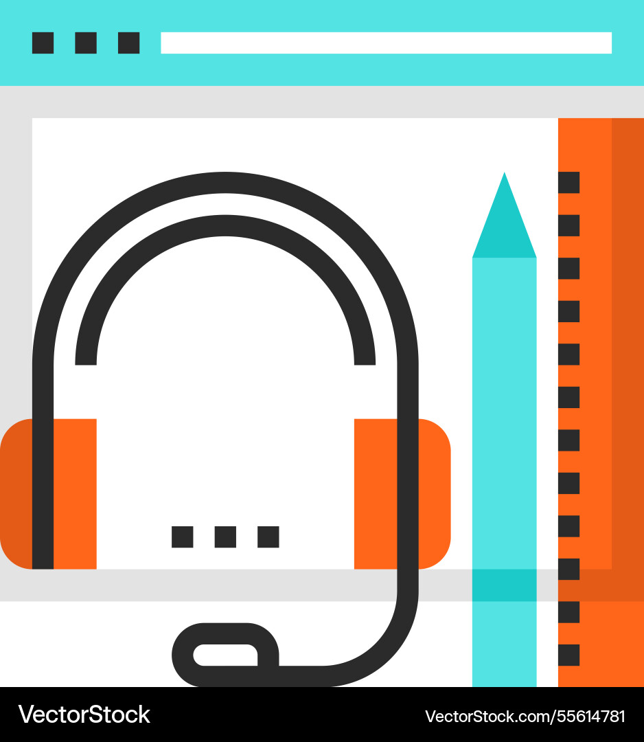 Blended learning flat line web icon concept Blended learning flat line web icon concept vector image