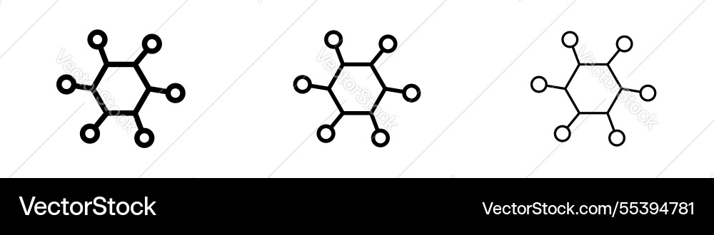 Chart connected icons in three different stroke Chart connected icons in three different stroke vector image