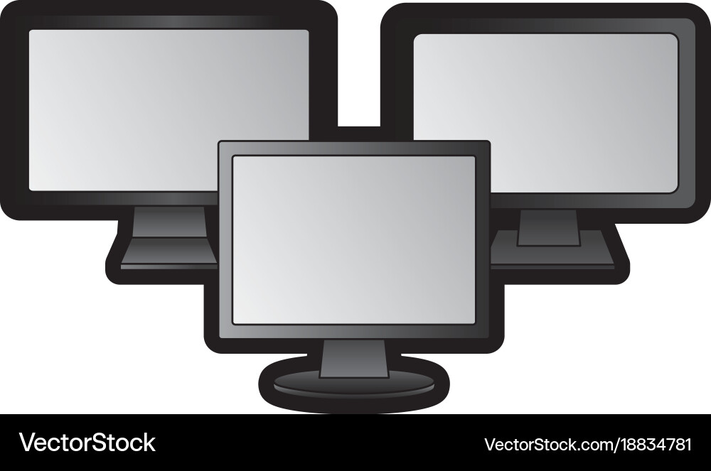 Computer monitors icon image Vector Image