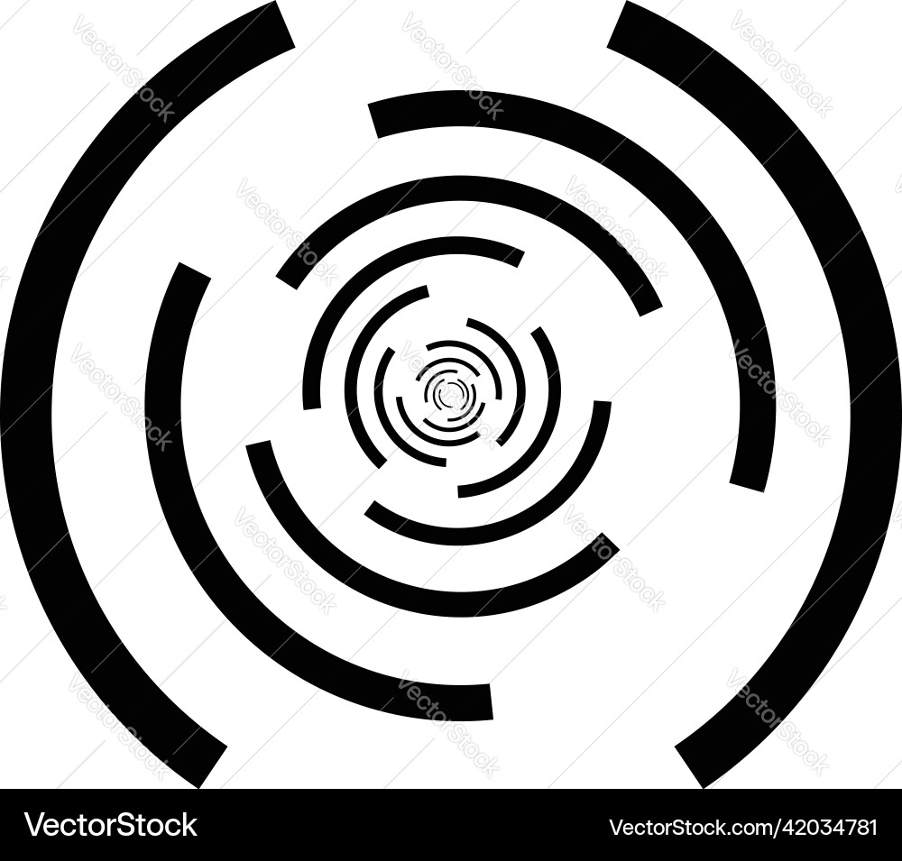 Concentric radial lines circles icon segmented Concentric radial lines circles icon segmented Vector Image