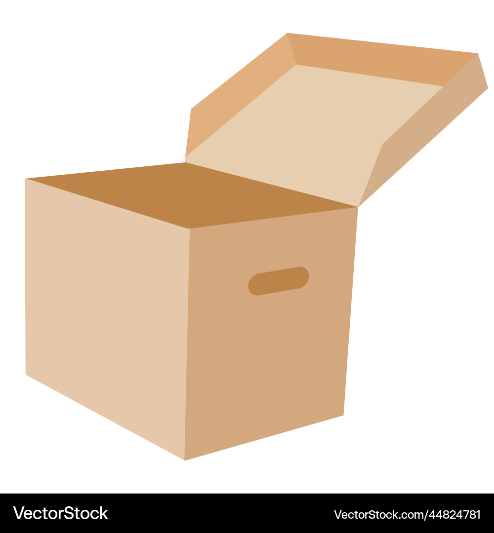 Deep rectangular box with a hinged lid Deep rectangular box with a hinged lid vector image