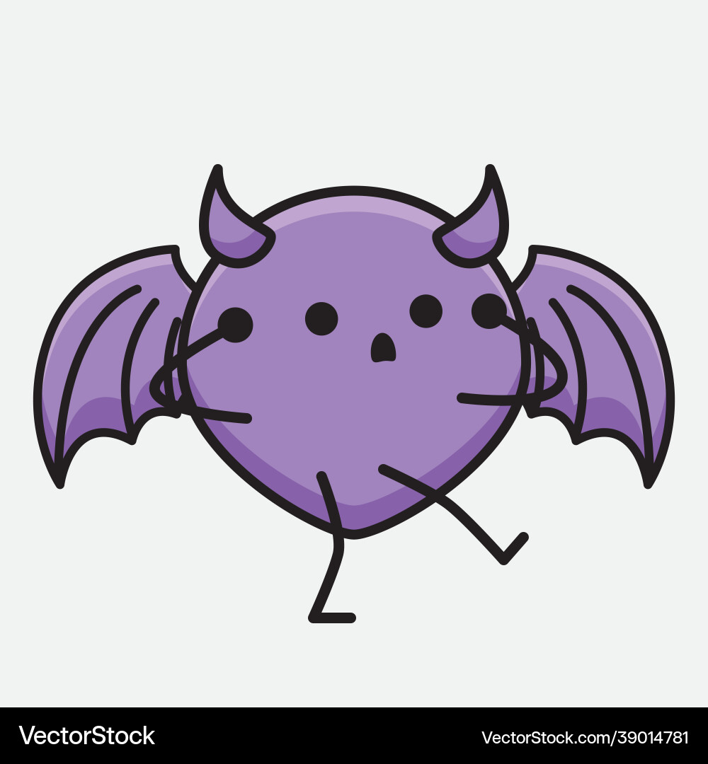 Devil bat character with cute face and simple Devil bat character with cute face and simple Vector Image