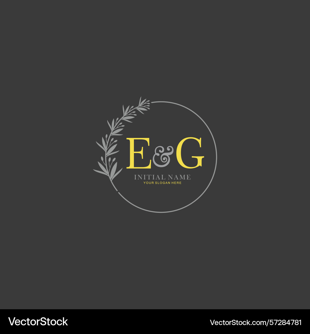 Eg initial logo templates with botanical elements Eg initial logo templates with botanical elements Vector Image