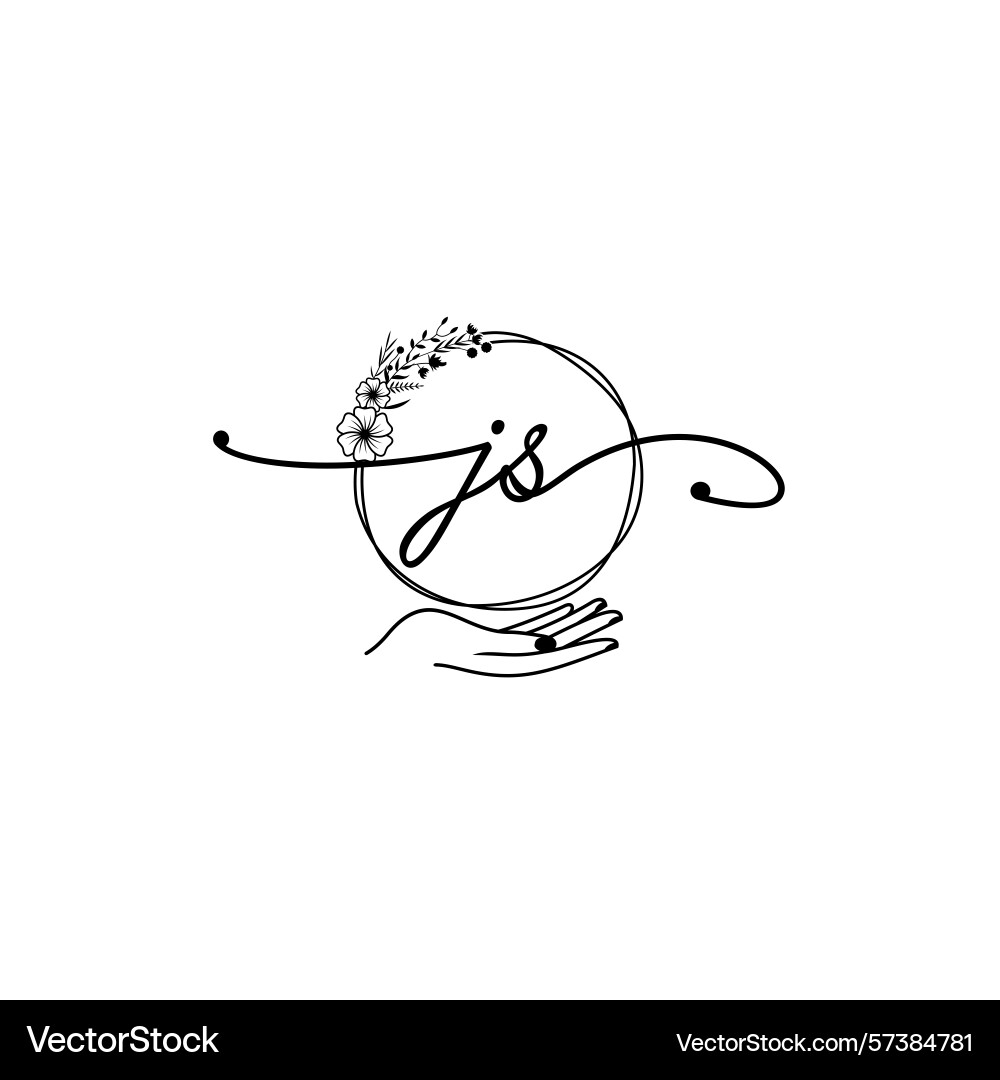 Elegant js initial logo designs with artistic Vector Image