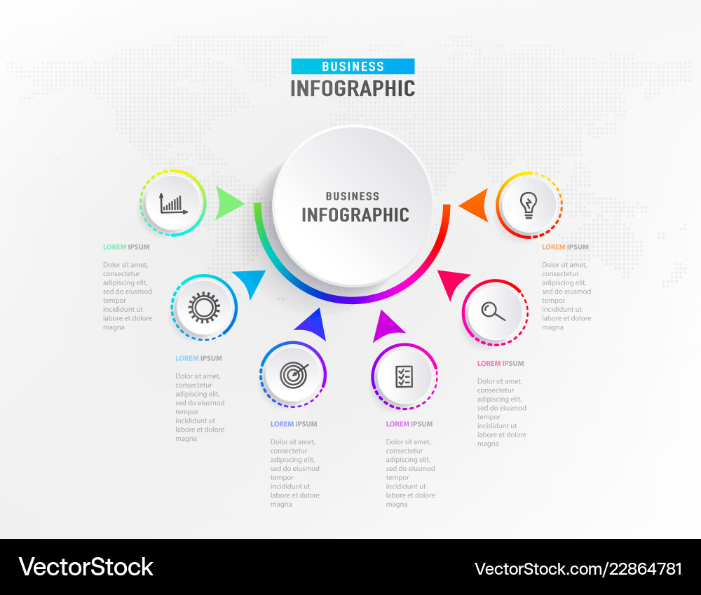 Infograph 6 steps element diagram process Infograph 6 steps element diagram process vector image