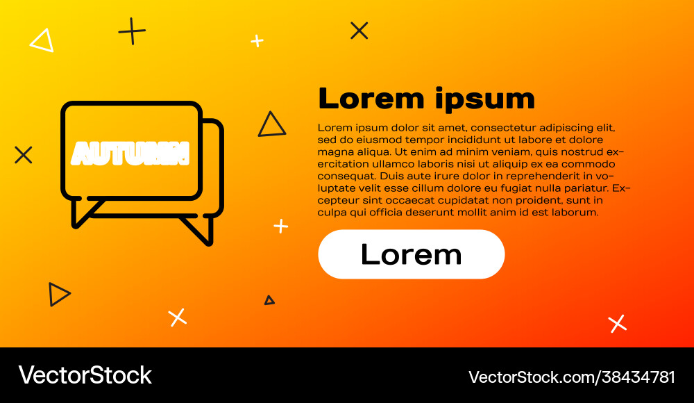 Line speech bubble with text autumn icon isolated Line speech bubble with text autumn icon isolated vector image
