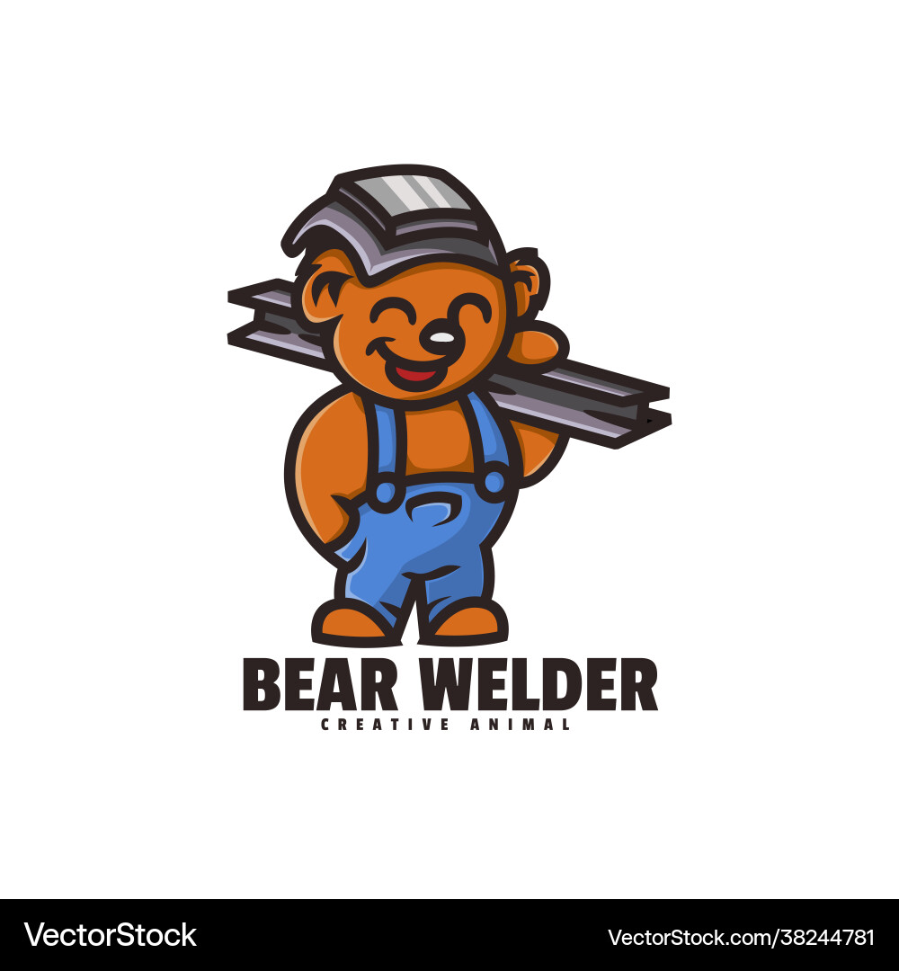 Logo Träger Schweißen Maskottchen Stil Logo Träger Schweißen Maskottchen Stil vektorbild