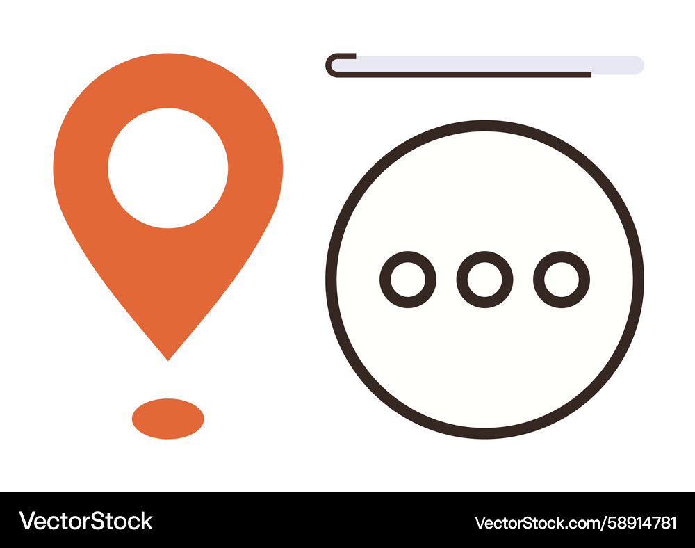 Navigation pin three dots and a loading bar Navigation pin three dots and a loading bar Vector Image