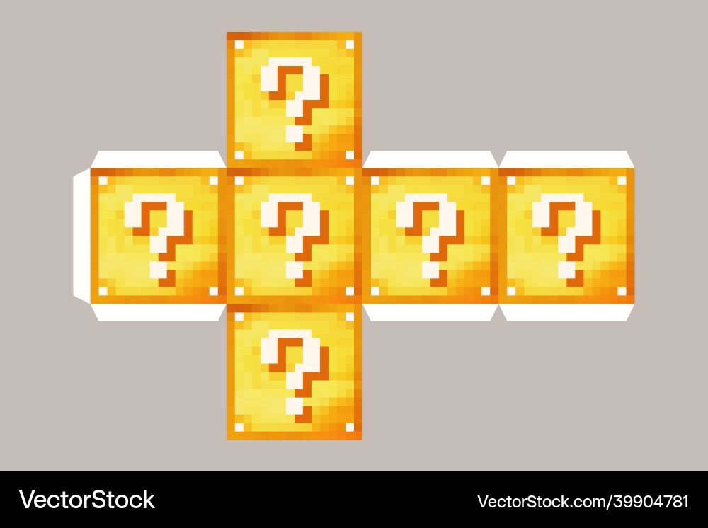 Question box lucky block color pixel Question box lucky block color pixel vector image