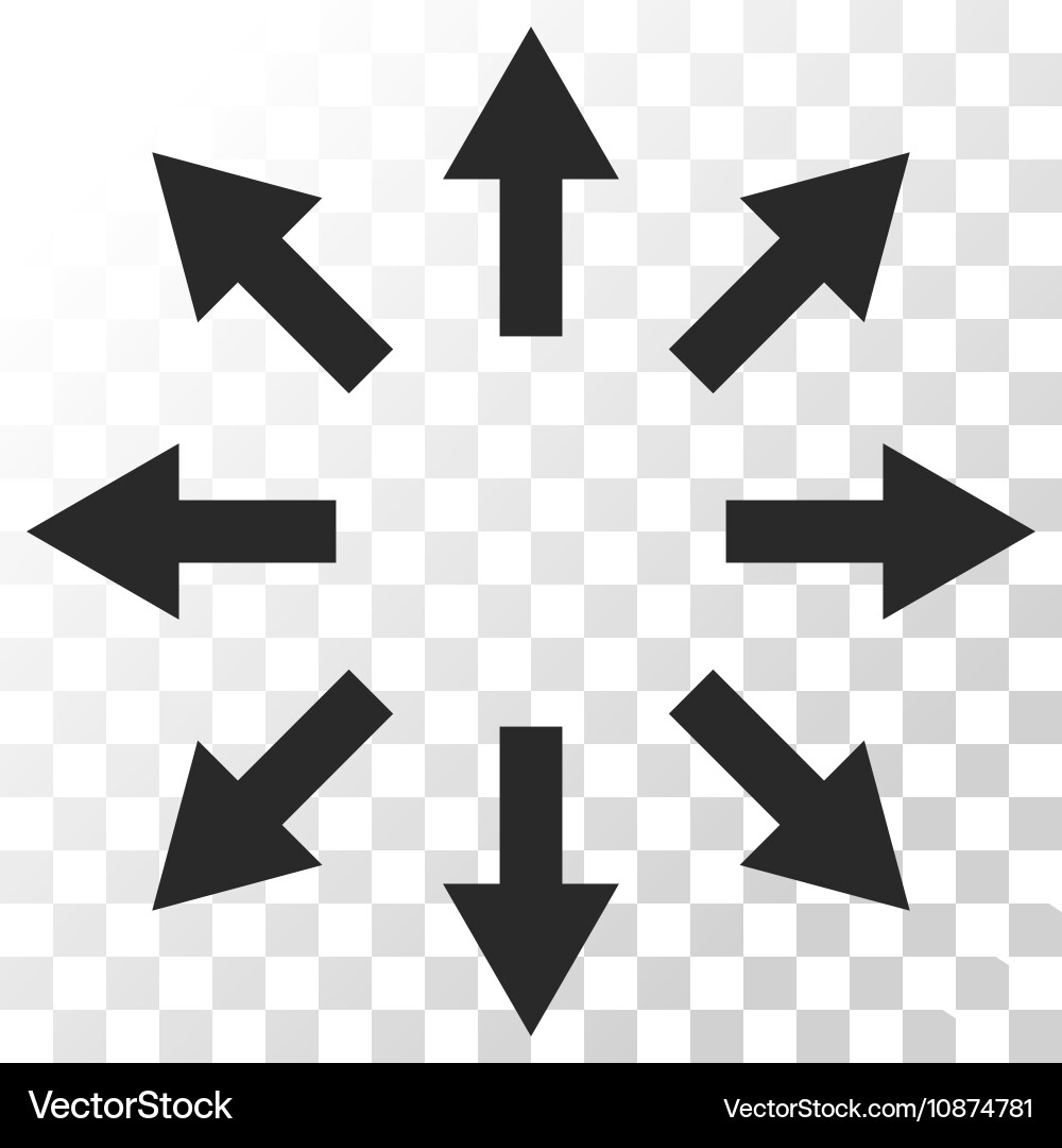Radial Arrow Icon - Expand & Zoom Royalty Free Vector