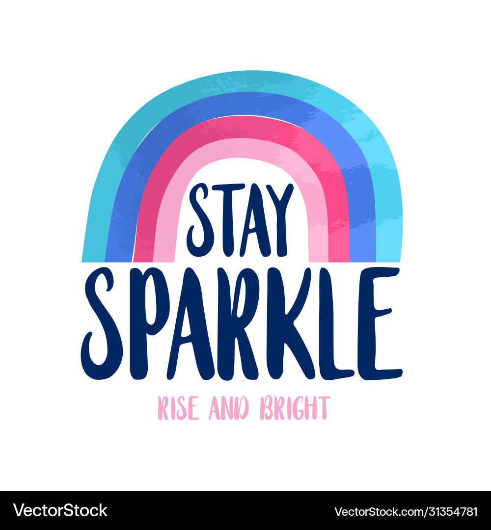 Rainbow print design with slogan Vector Image