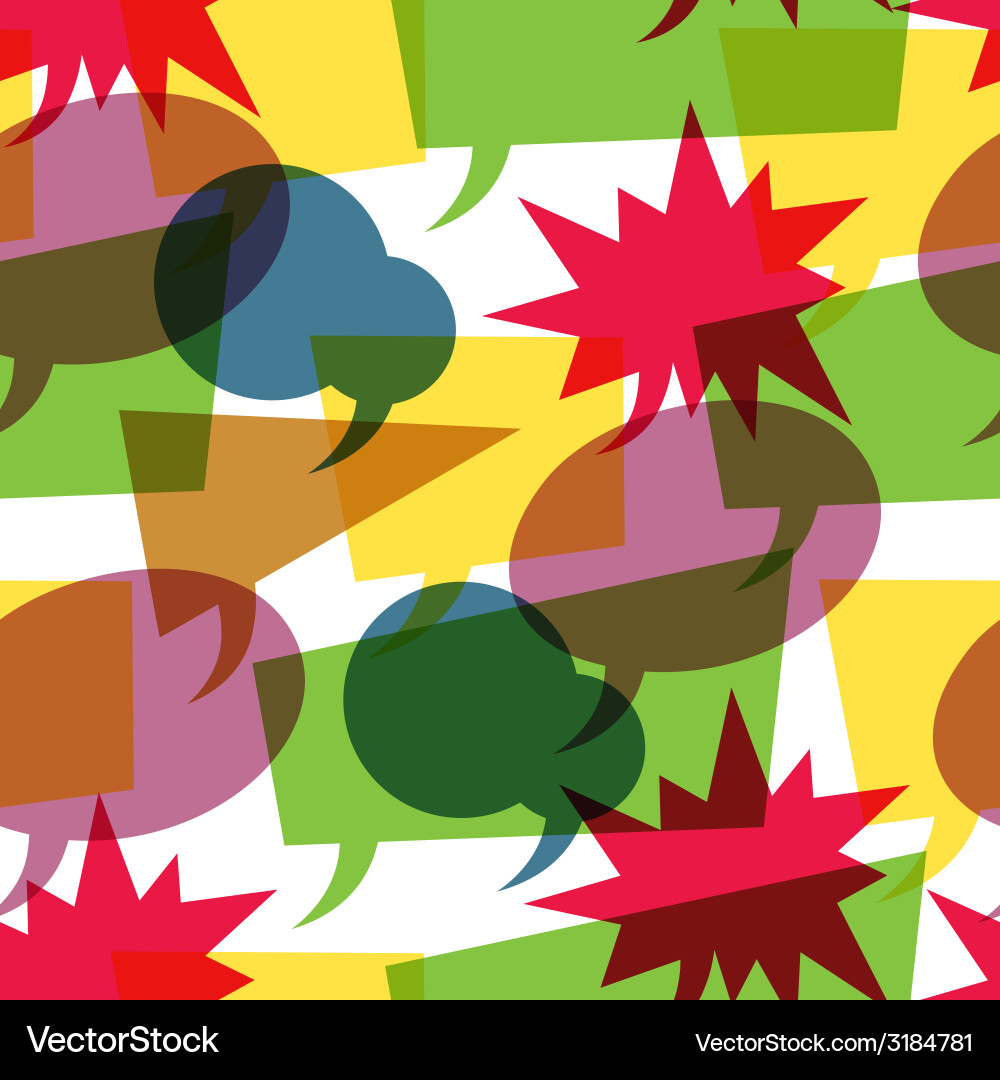 Retro Speech Bubbles - Colorful Pattern vector image