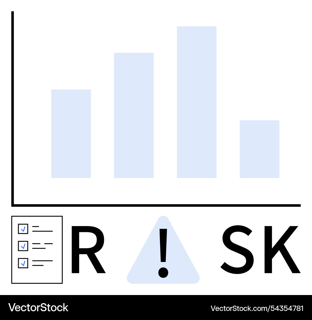 Risk assessment with bar graph and checklist Risk assessment with bar graph and checklist vector image