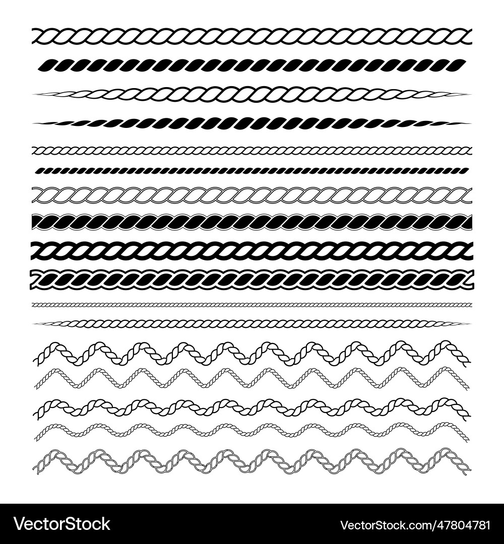 Rope line element template Rope line element template Vector Image