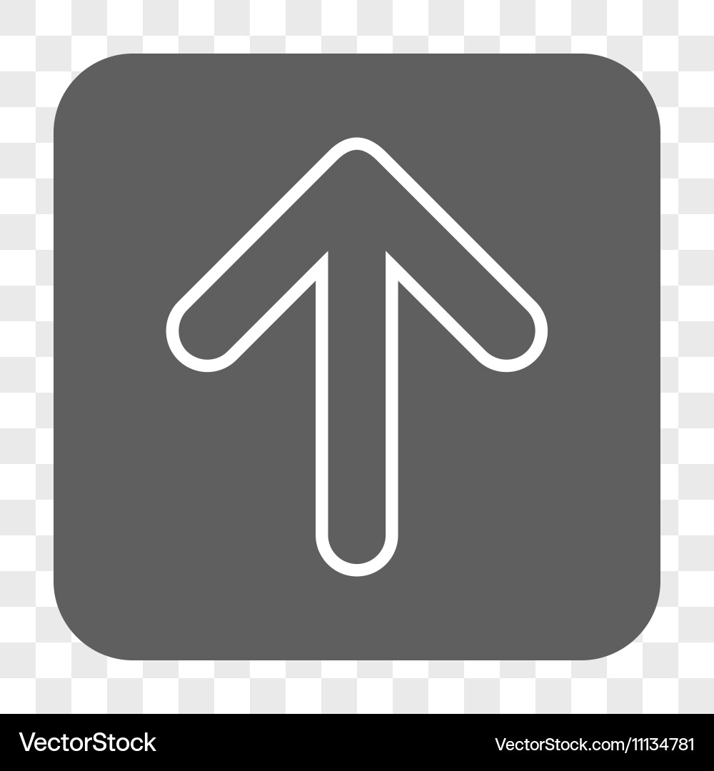 Rounded arrow up square button vector image