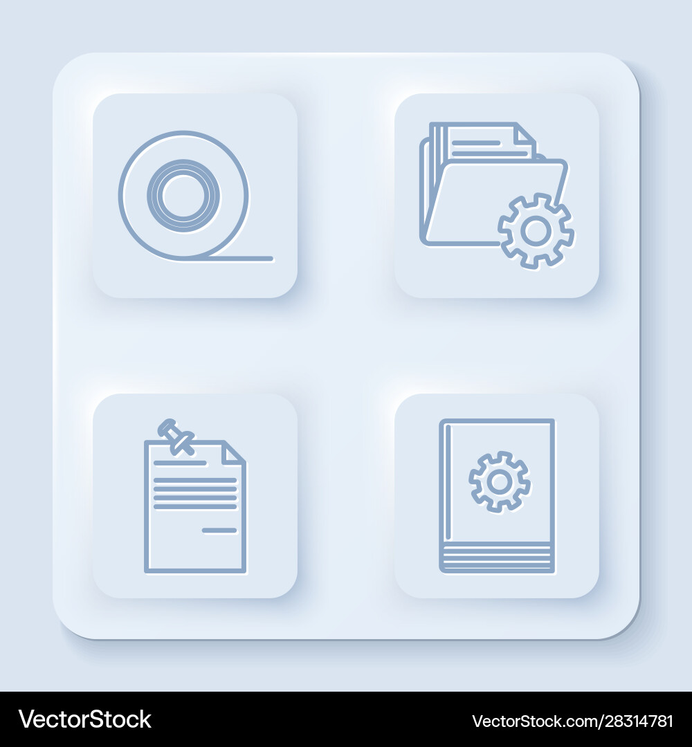 Set line scotch folder settings with gears note Set line scotch folder settings with gears note Vector Image