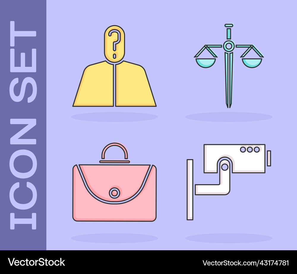 Set security camera anonymous with question mark Set security camera anonymous with question mark Vector Image
