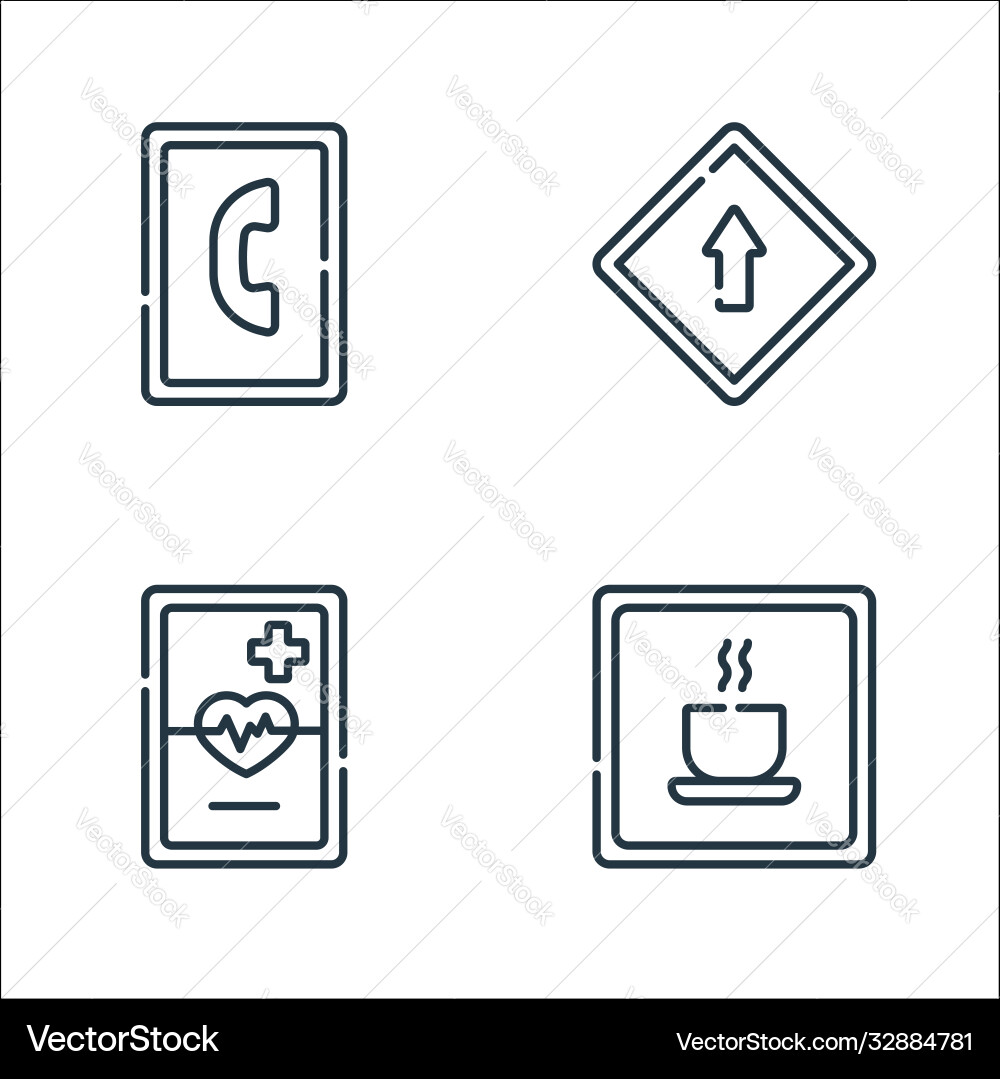 Signals and prohibitions line icons linear set Signals and prohibitions line icons linear set vector image