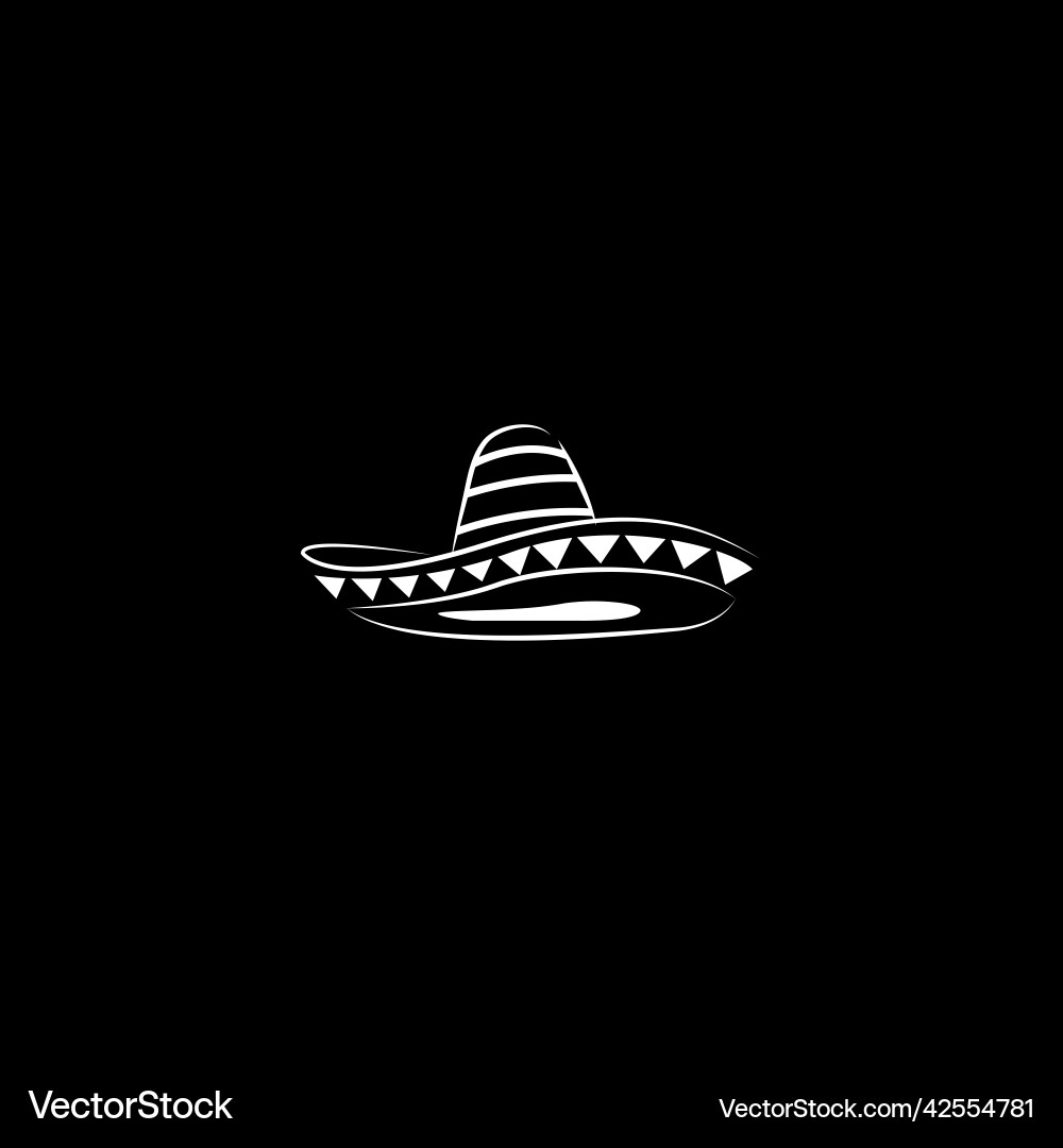 Simple black mexican hat sombrero silhouette logo – Royalty-Free Vector |  VectorStock, image size:1000x1080