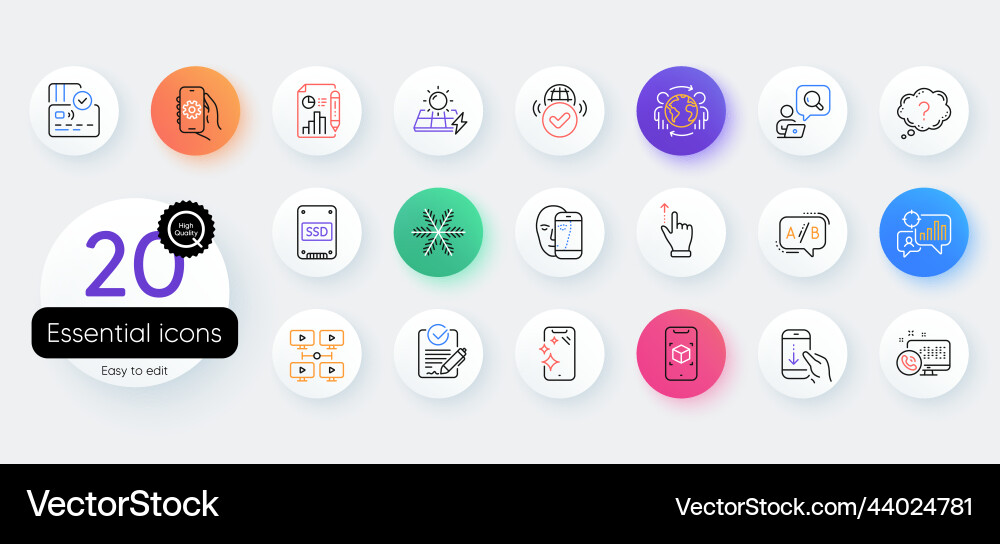 Simple set of smartphone clean report document Simple set of smartphone clean report document vector image