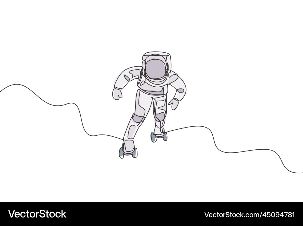 Single continuous line drawing of astronaut Single continuous line drawing of astronaut vector image