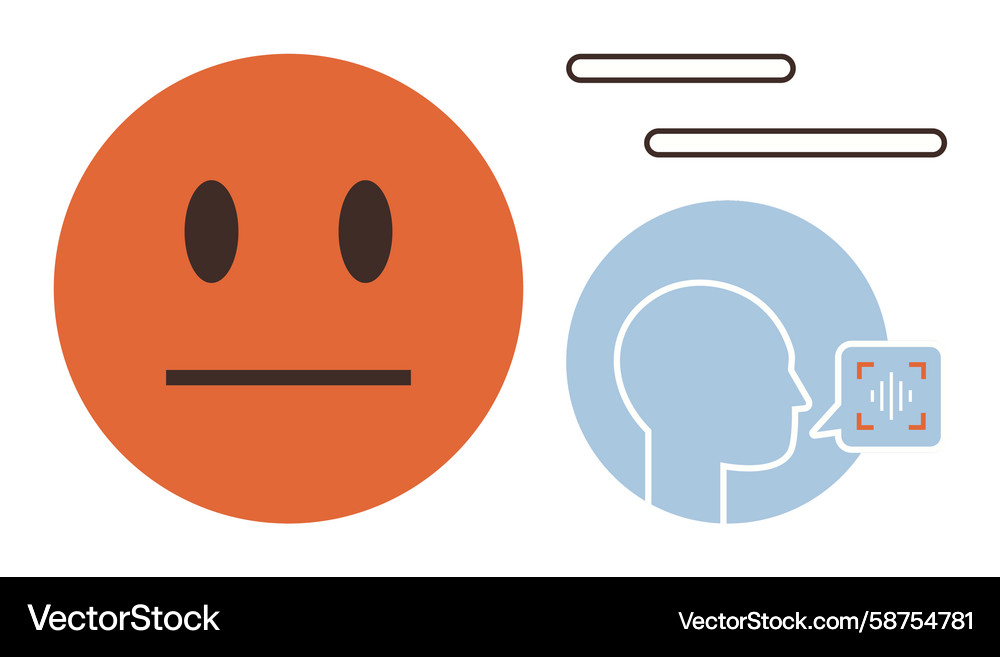 Speech Recognition & Emotion Analysis Vector Image