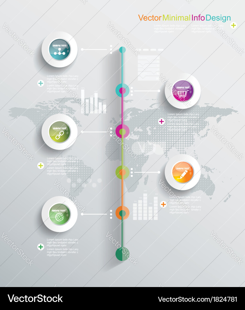 Timeline Data Flow Icons vector image