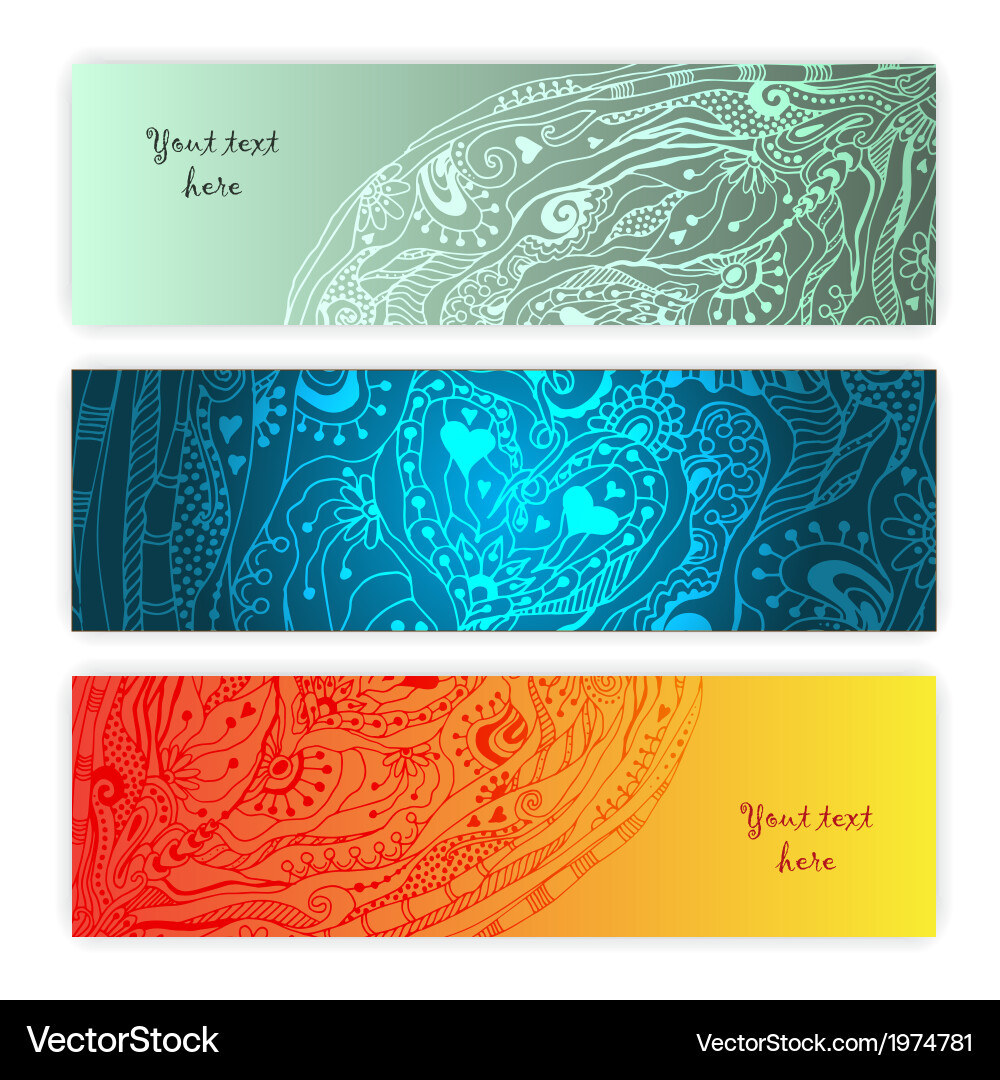 Unique abstract ethnic pattern card set Vector Image