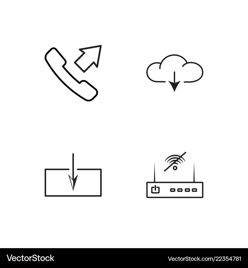 Web simple outlined icons set vector image