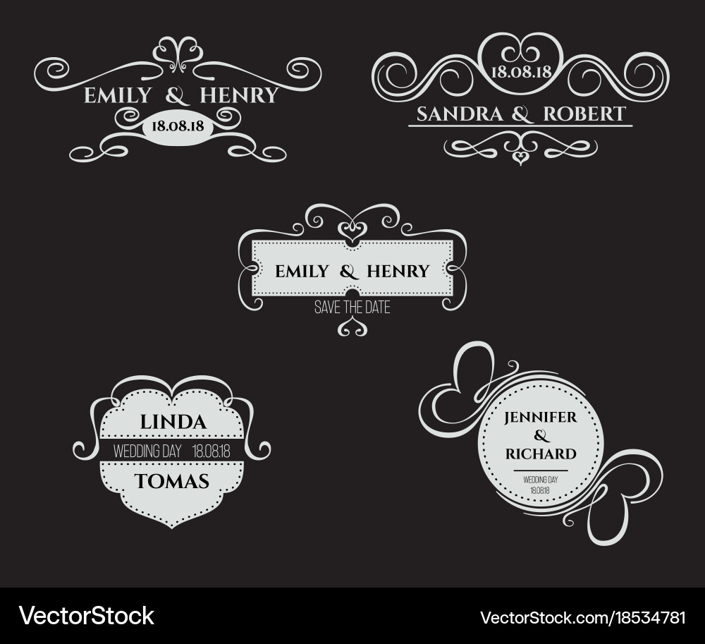 Wedding badge Vector Image