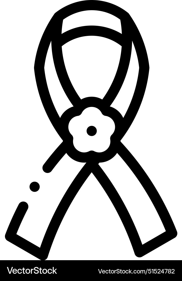 Black ribbon icon thin linear style design Vector Image