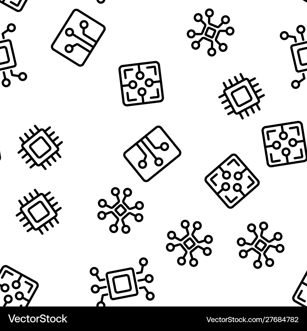 Circuit computer chip seamless pattern Circuit computer chip seamless pattern vector image