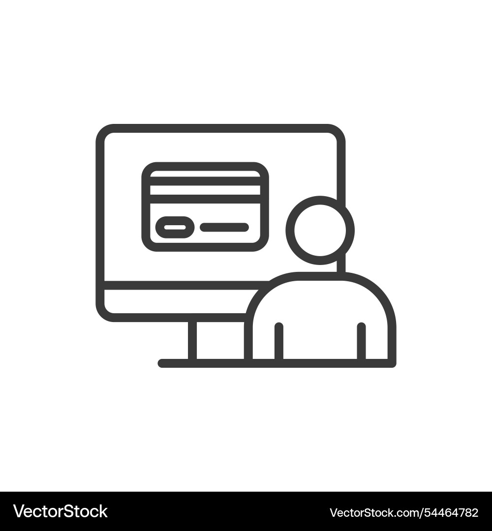 Computer retailing icon in line design vector image
