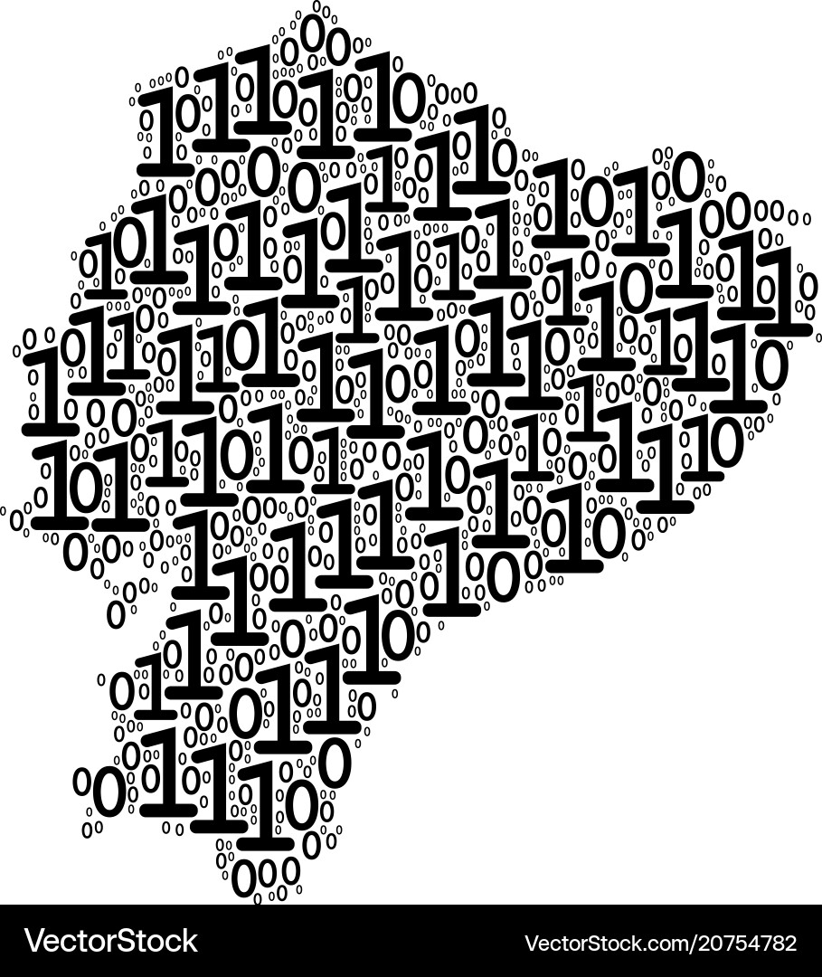 Ecuador map mosaic of binary digits Vector Image