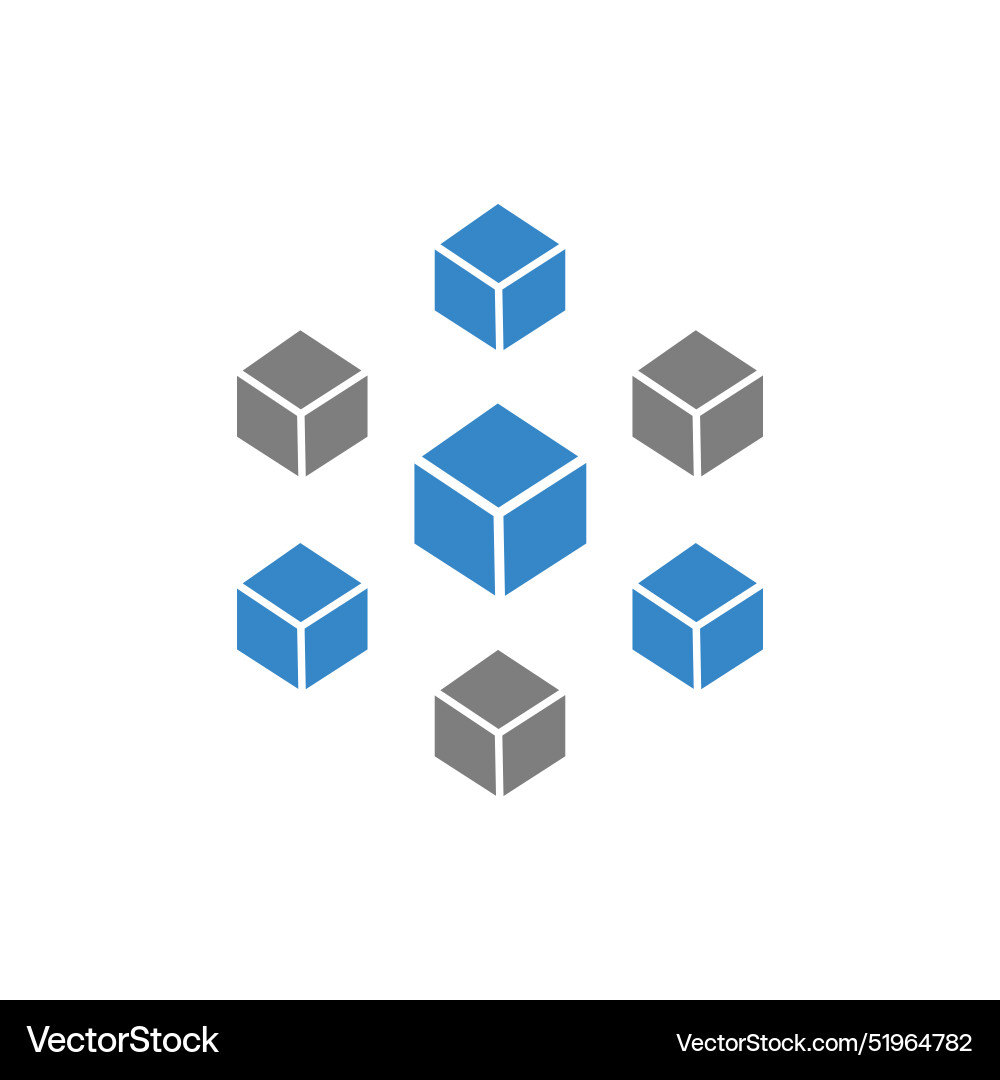 Flat blockchain icon symbol Vector Image