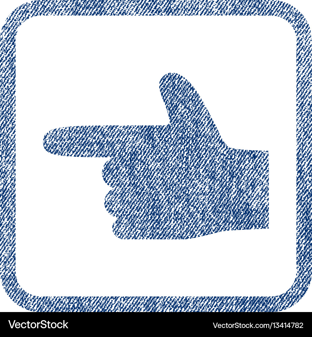 Hand pointer left fabric textured icon vector image
