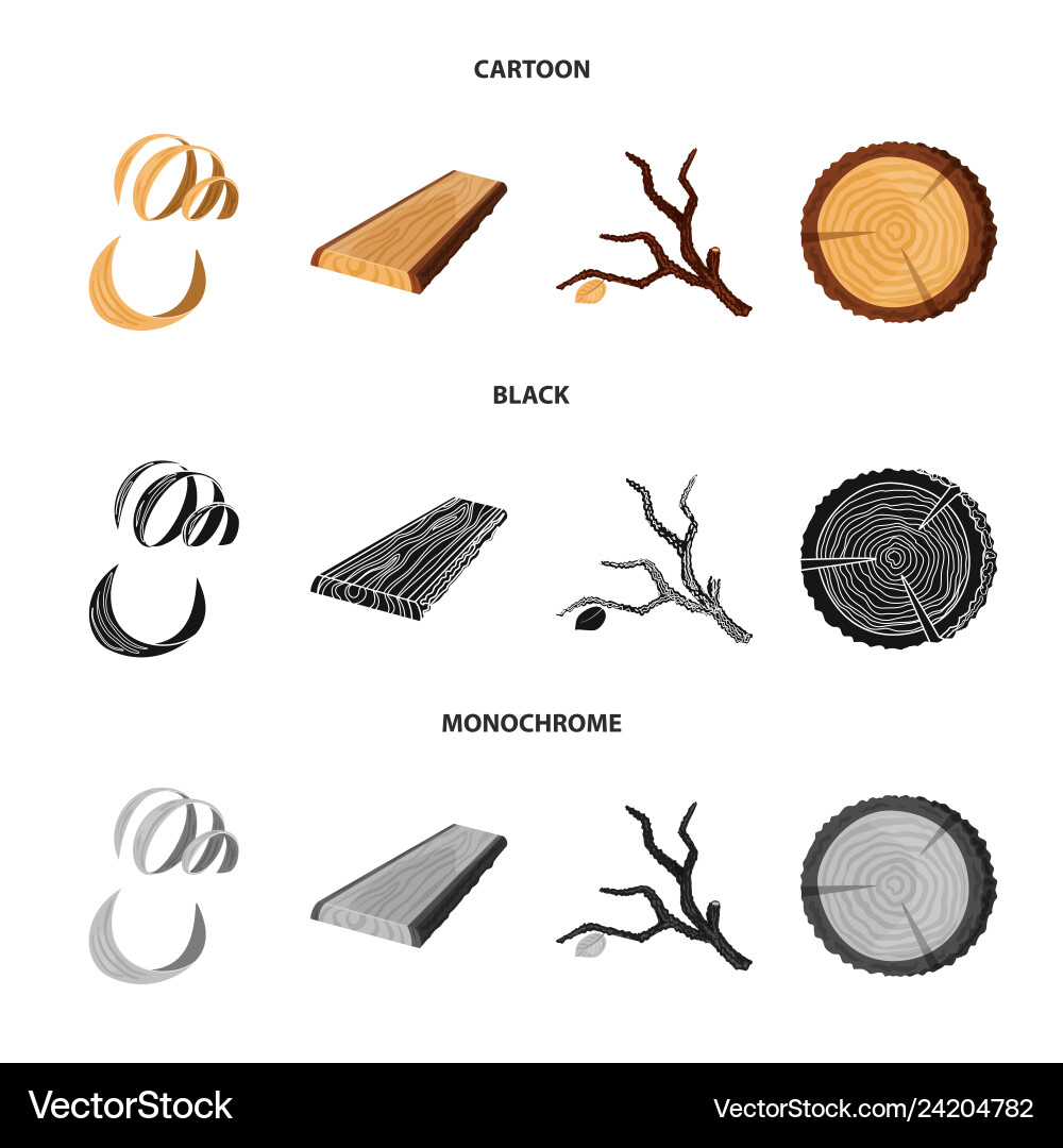 Isolated object of tree and raw symbol collection Isolated object of tree and raw symbol collection Vector Image