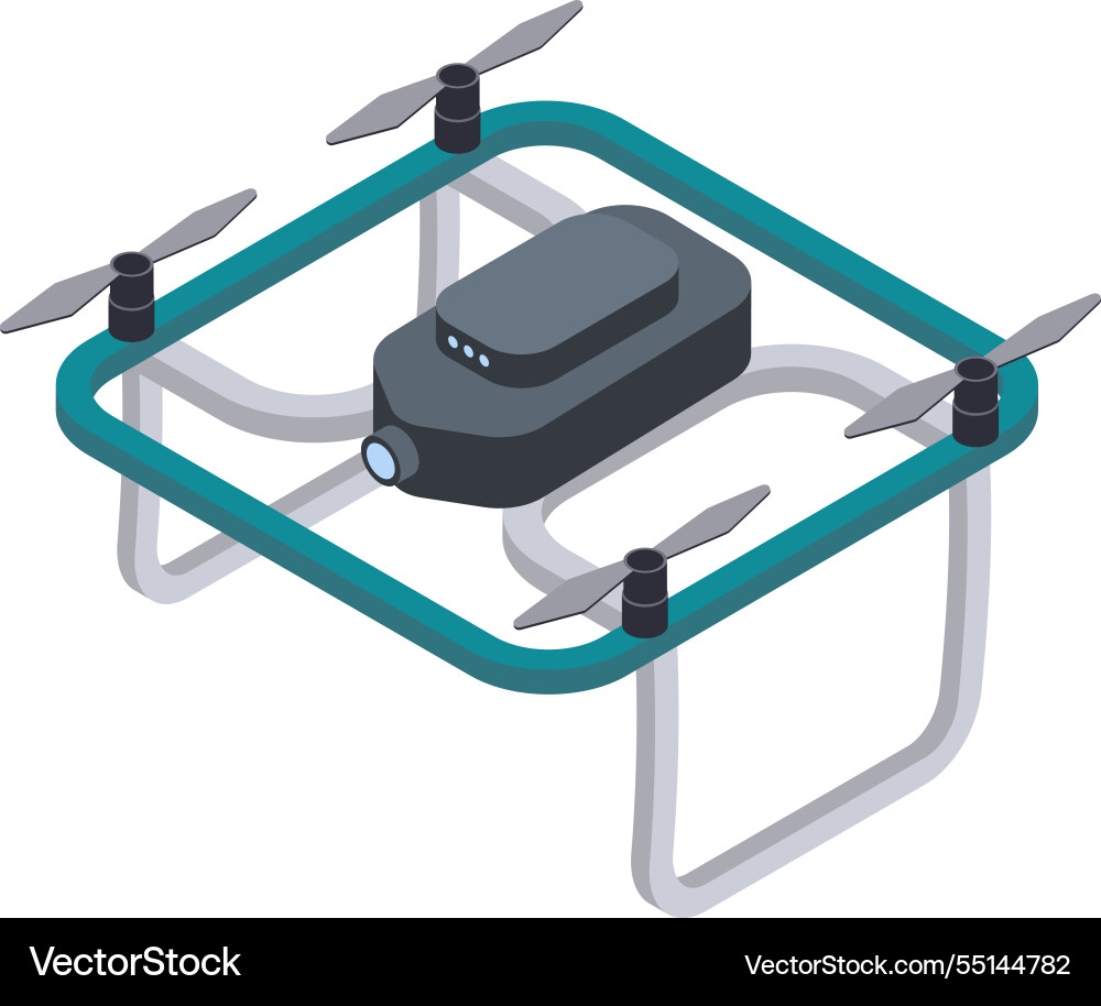 Modern drone with four propellers and camera Modern drone with four propellers and camera vector image