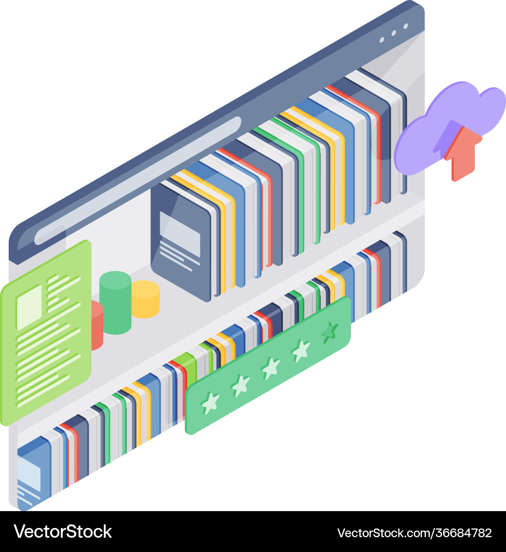 Modern Online Library Website Vector Image