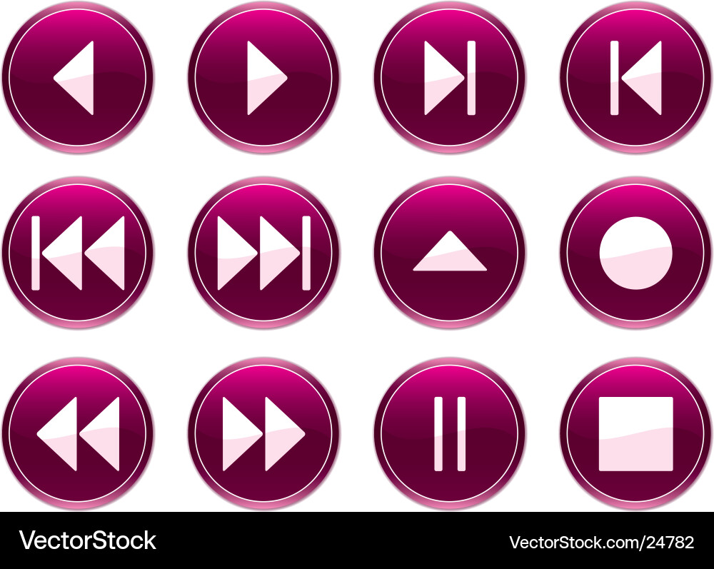 Multimedia navigation buttons vector image