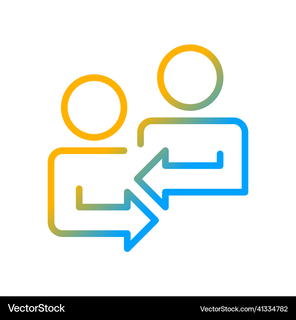 Mutual feedback gradient linear icon Vector Image