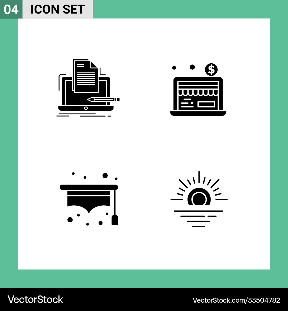 Pack creative solid glyphs coder school vector image