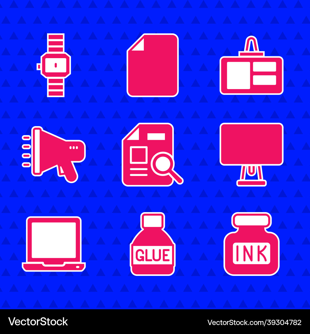 Set document with graph chart glue inkwell Set document with graph chart glue inkwell vector image