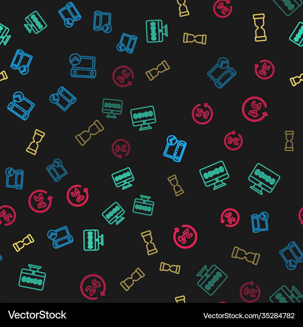 Set line calendar with check mark clock Set line calendar with check mark clock vector image