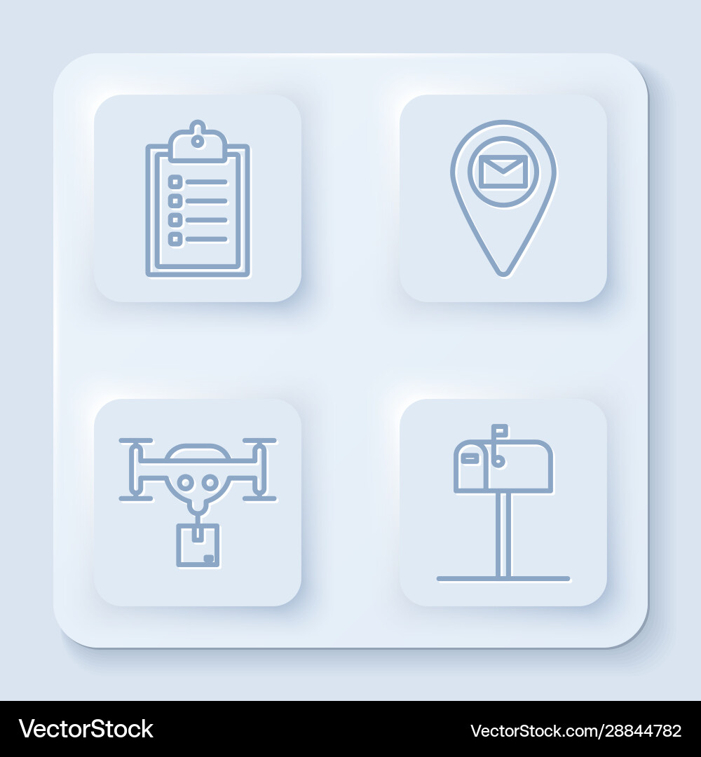 Set line verification delivery list clipboard Set line verification delivery list clipboard Vector Image