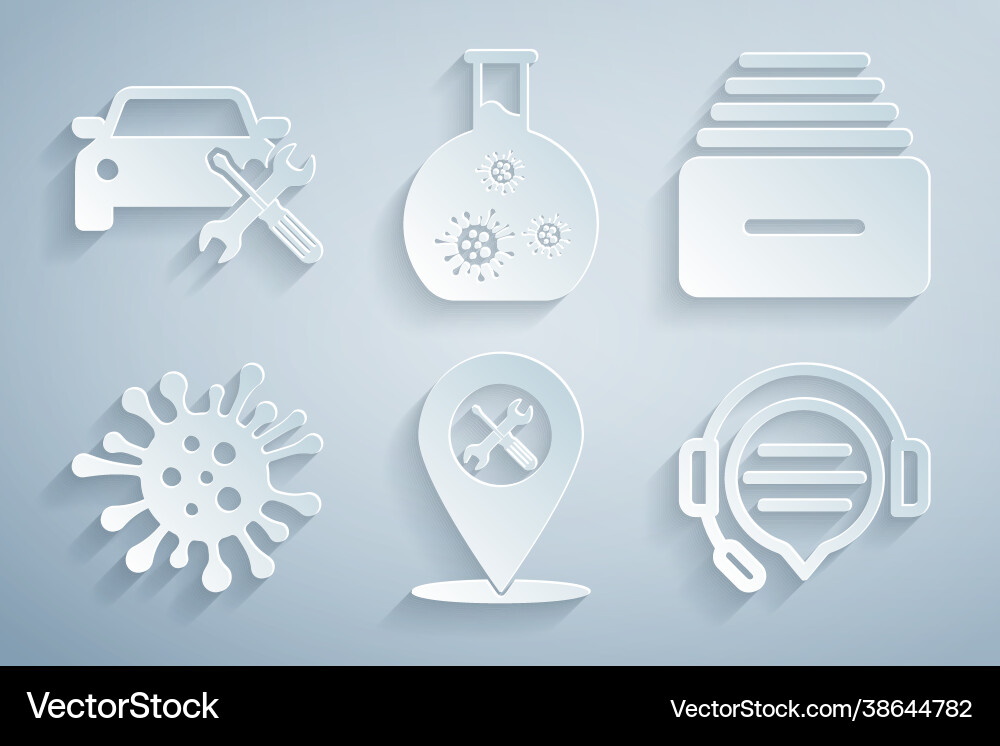 Set location service drawer with documents Vector Image