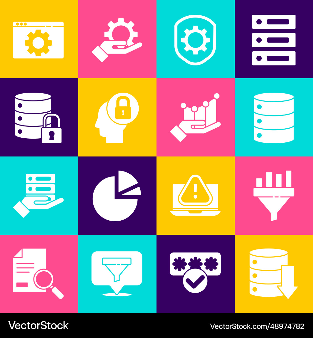 Set server data web hosting sales funnel Set server data web hosting sales funnel Vector Image