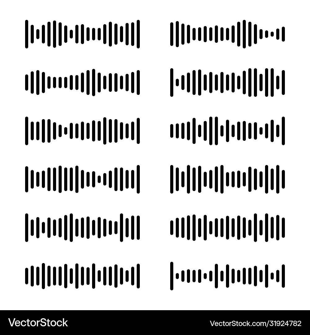 Set voice messages icon with sound wave message Set voice messages icon with sound wave message vector image