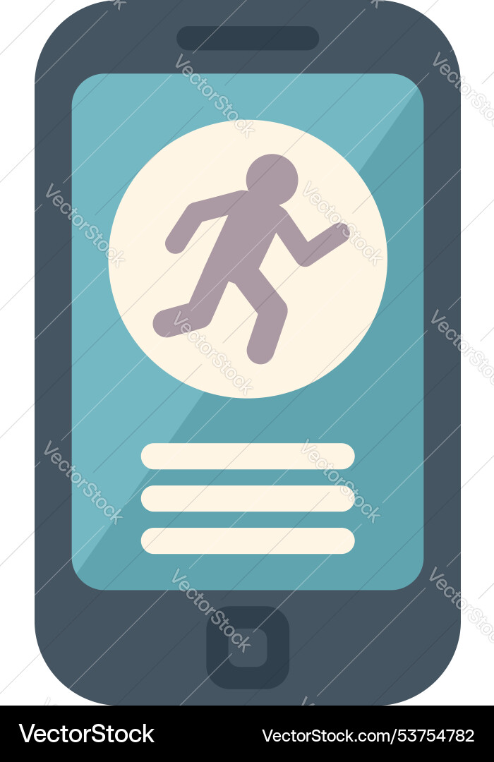 Smartphone showing running app interface Smartphone showing running app interface vector image