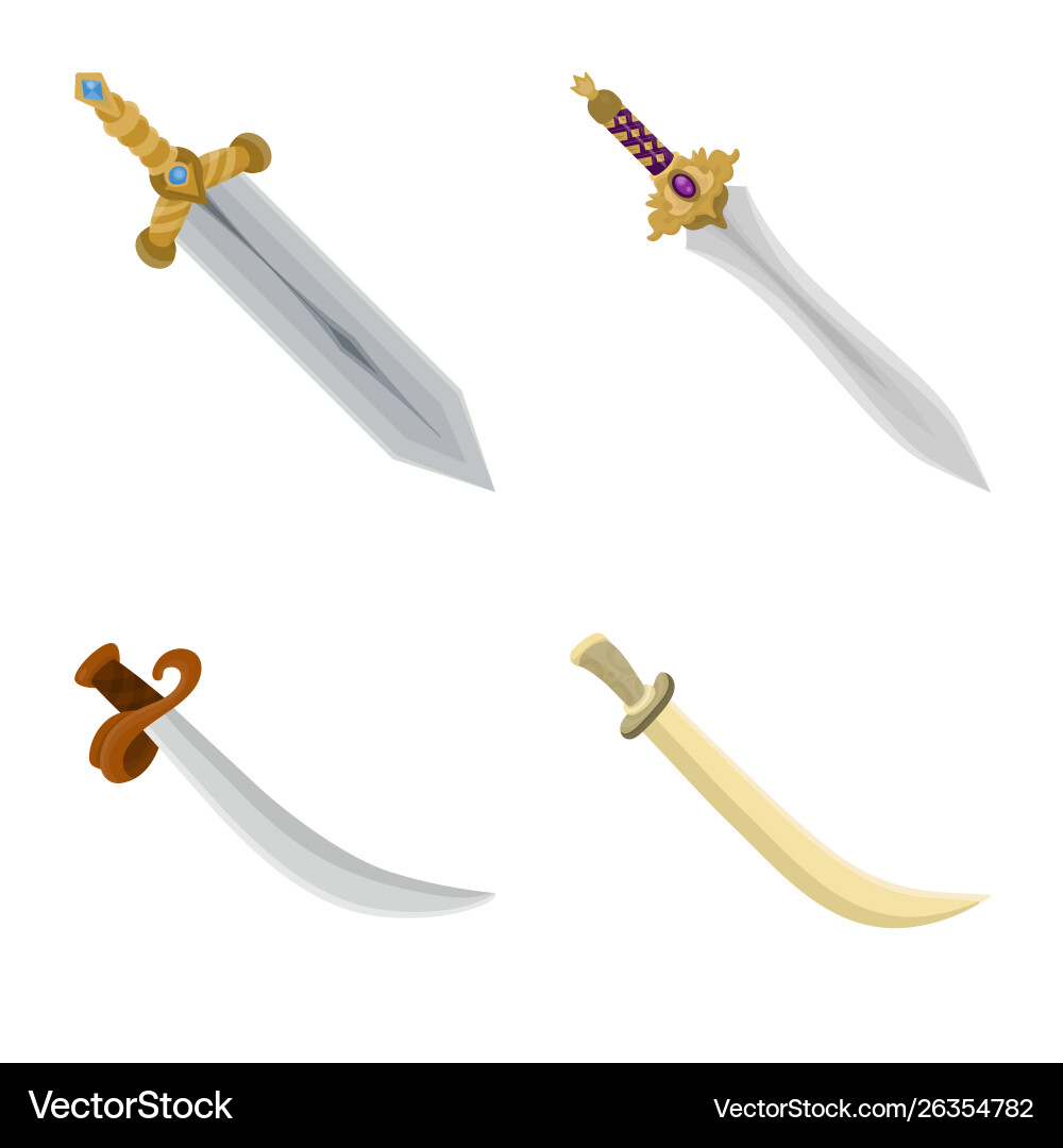 Sword and Dagger Icon Set - Weapon Collection Vector Image